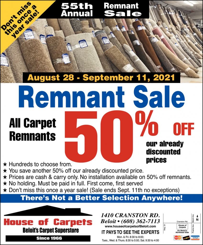 Remnant Sale, House of Carpets