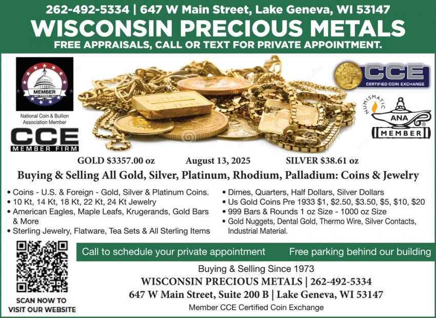 Buying & Selling All Gold, Silver, Platinum, Wisconsin Precious Metals ...