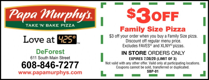 Papa Murphy's Take 'N' Bake Pizza - Sacramento - Menu & Hours